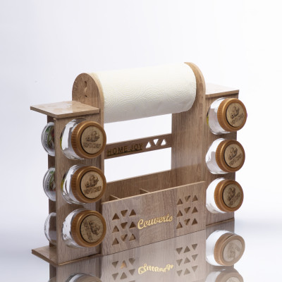 Porte-épices en bois, Rangement cuisine | Caverna