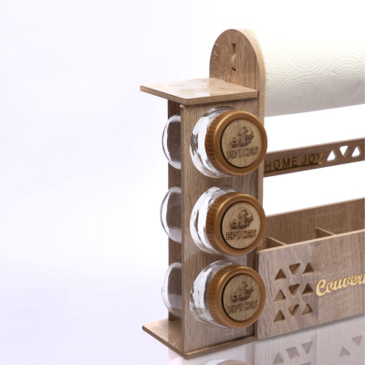 Porte-épices en bois, Rangement cuisine | Caverna