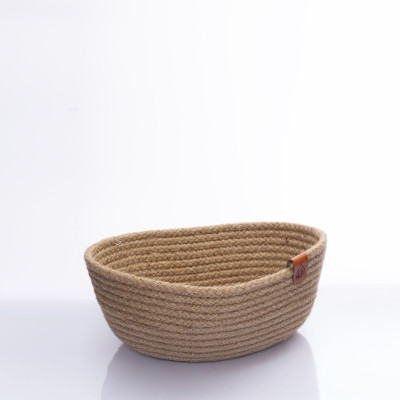 Corbeille ovale en jute naturelle
