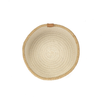 Paniers de Rangement en Corde de Coton Beige & Doré