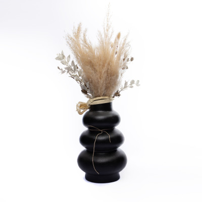 Vase Sculptural Noir Mat
