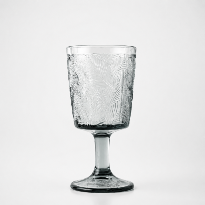 Verre à pied - Motif feuillage