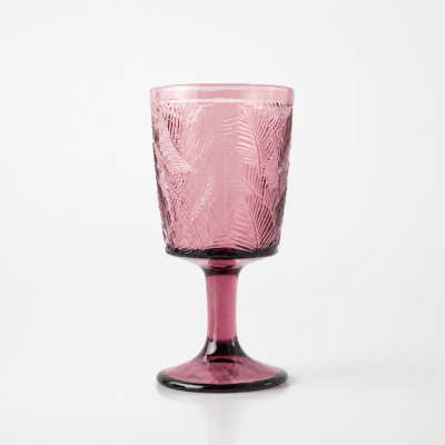 Verre à pied - Motif feuillage