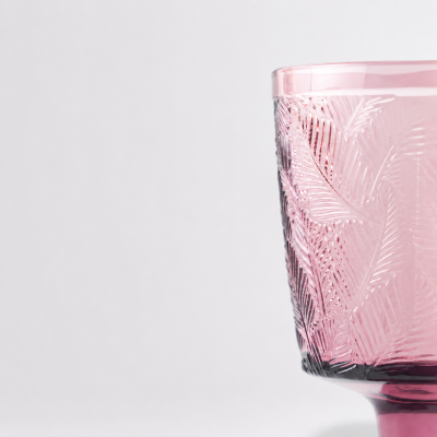 Verre à pied - Motif feuillage