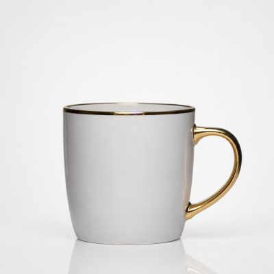 Mug en Céramique avec Anse Dorée