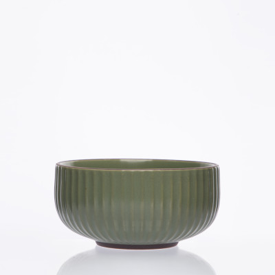 Bol en céramique vert effet cannelé