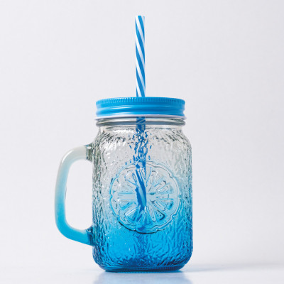 Verre avec paille réutilisable - Mason Jar avec paille – 45 cl