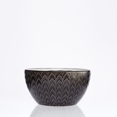 Bol noir 15cm moderne à motifs orientaux