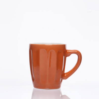 Mug en céramique cannelée Orange