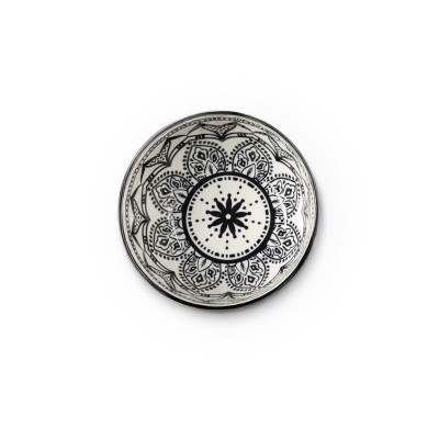 Bol noir 15cm moderne à motifs orientaux