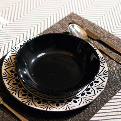 Assiette plate 27cm moderne à motifs orientaux