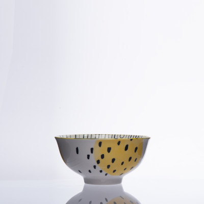 Bol Céramique  Jaune & Noir – 12 cm