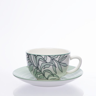 Tasse à café EVERGREEN PETALS avec soucoupe