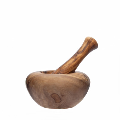 Mortier et pilon en bois d’olivier 10cm