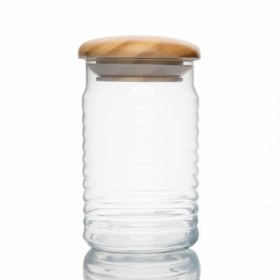 Bocal de conservation en verre strié - 1200 ml