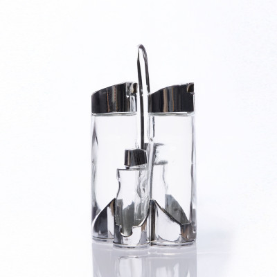 Set huilier vinaigrier en verre avec support
